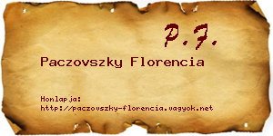 Paczovszky Florencia névjegykártya